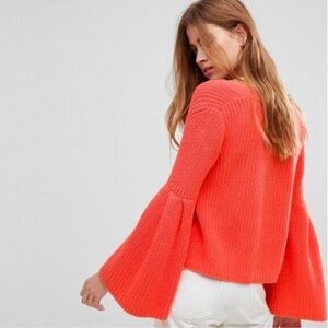 Free people bell sleeve swear, cotton sweater
